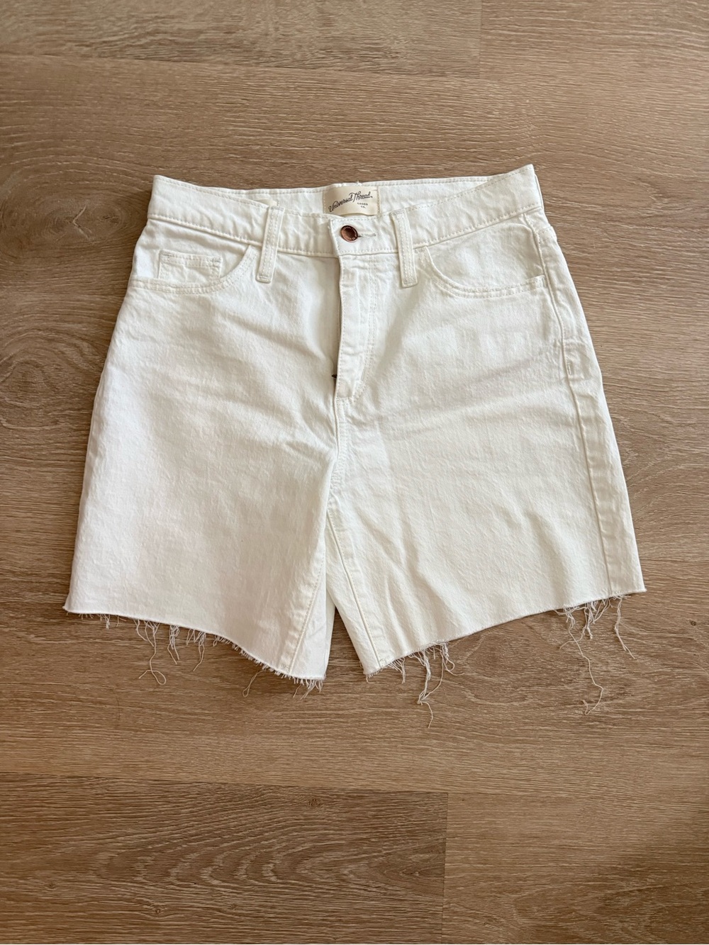 Universal Thread White High-Rise Raw Hem Denim Shorts